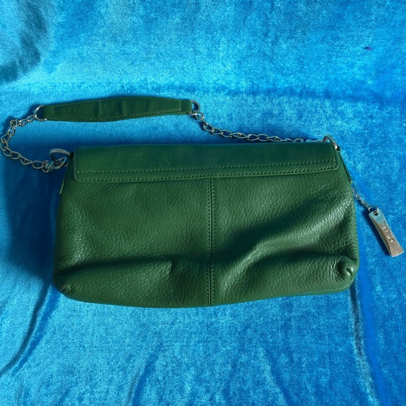 DKNY Leather Shoulder Double Flap Clutch Bag - Picture 6 of 7